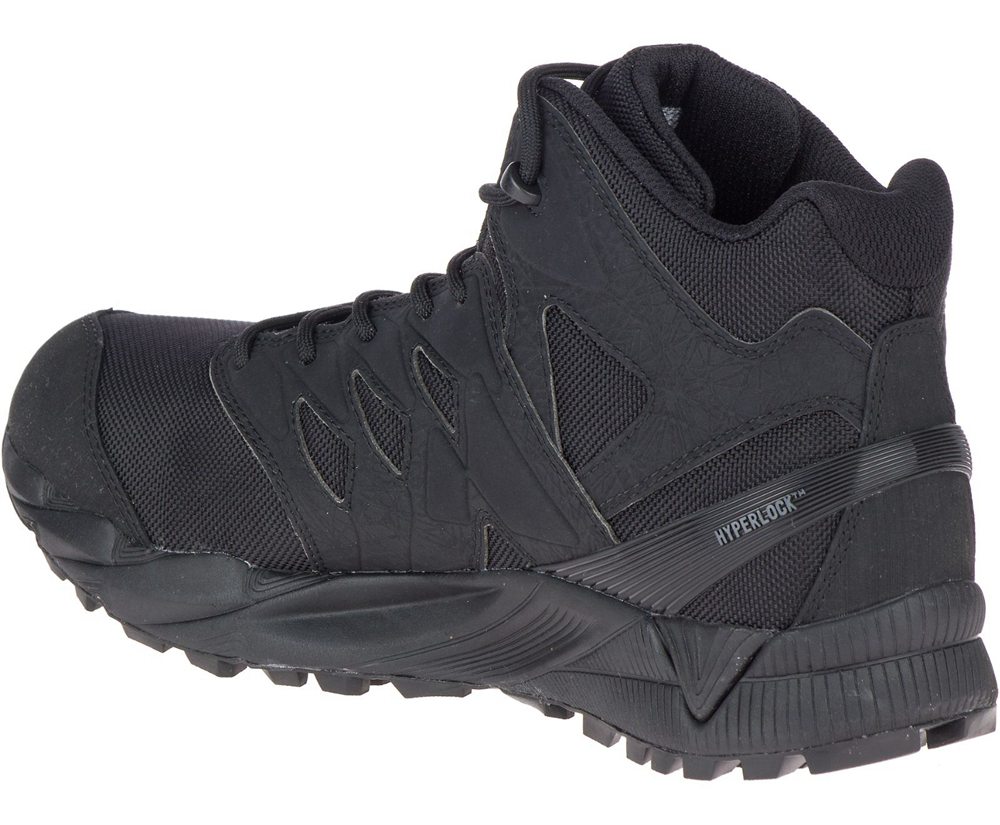 Merrell Boots Black - Agility Peak Mid Tactical Waterproof - Womens 36RNPWABY